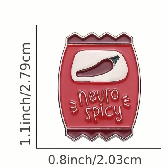 NEW - Neuro Spicy Enamel Pin - Picture 3 of 3